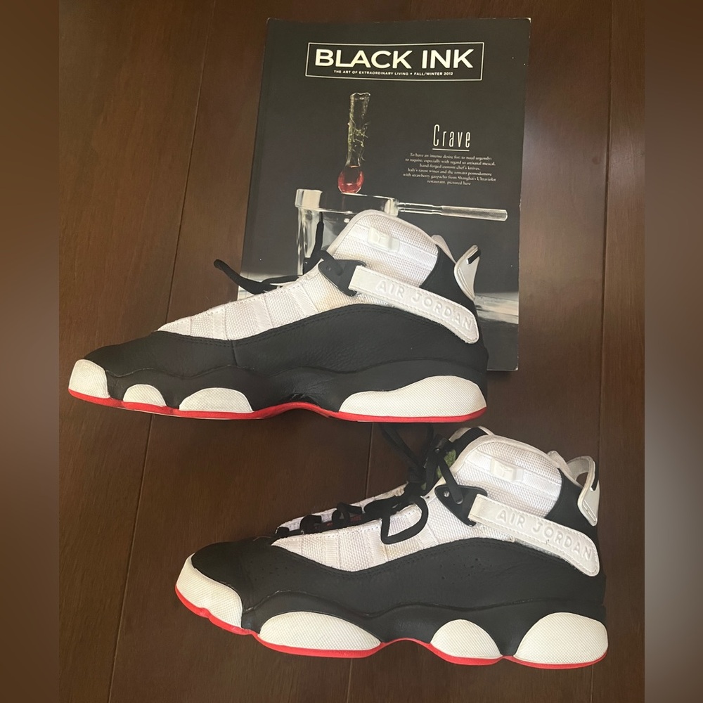 Air Jordan 6 Rings Black and White Sneakers Excellent Condition